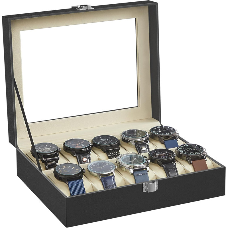 Watch Box +, Black/Greenish Beige