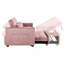 Canapé-lit convertible, canapé-lit escamotable 3-en-1 avec dossier inclinable et coussins, canapé-lit, fauteuil convertible, causeuse convertible pour salon, maison ou bureau (rose)-714379855