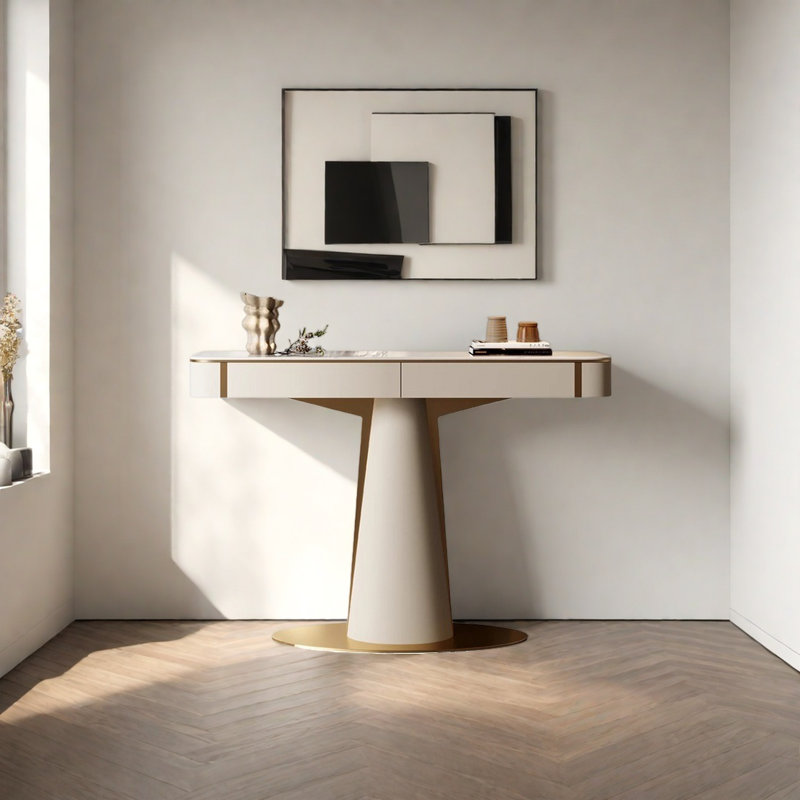 Console Modern Minimalist Luxury Art, H 33,46 po x l 39,37 po x P 13,78 po, Or champagne