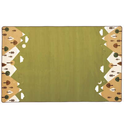 KIDSoft Tranquil Mountains Rug Tufted Green
