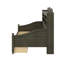 Lit de jour avec tiroirs de rangement et tablettes de tête de lit, lit de jour en bois de style rétro-75024623
