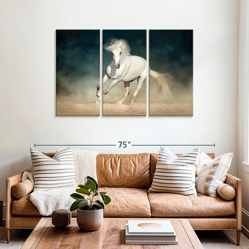 Cheval blanc Brampt, H 36 po x l 57 po