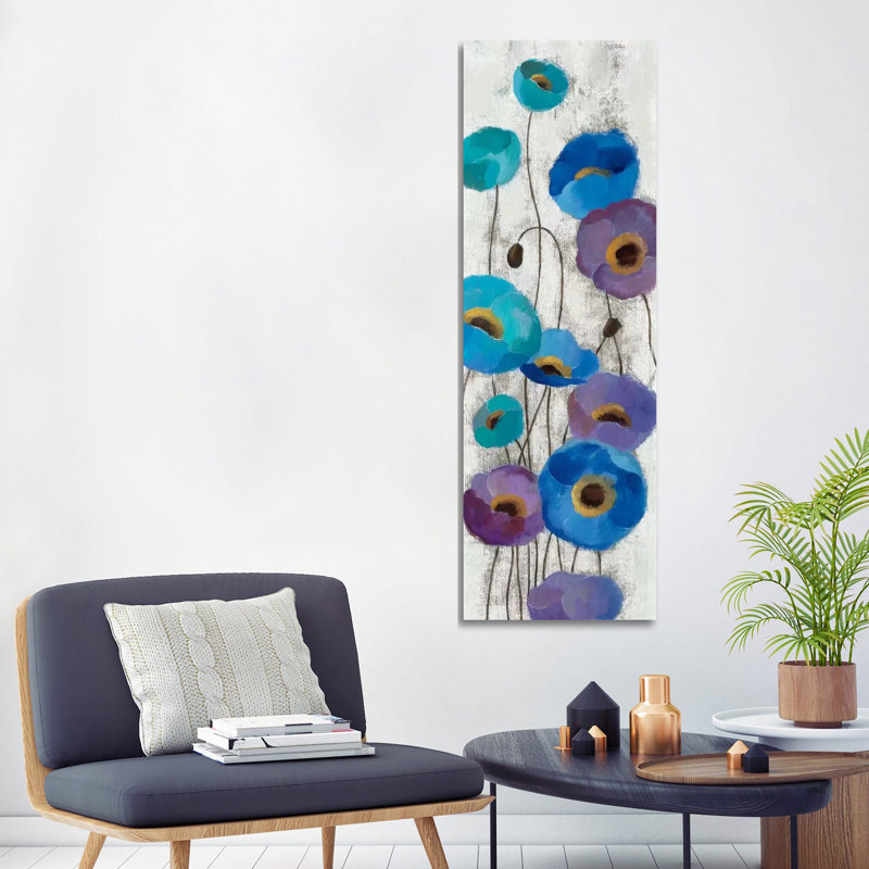 «Bold Anemones Panel III» par Silvia Vassileva Panoramic, reproduction d'art sur toile, H 60 po x l 20 po x P 1,5 po
