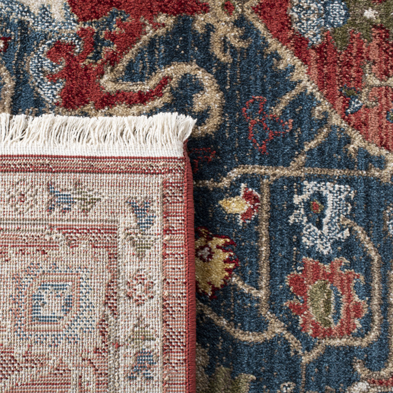 Elegant Red/Navy Traditional Oriental Area Rug - 72x26