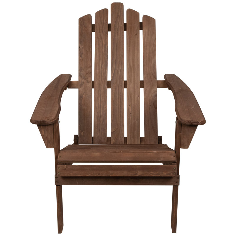 Chaise Adirondack pliante en bois 36 po Classic, Brun rustique
