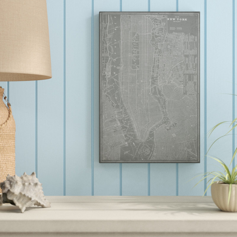 «City Map of New York», peinture sur toile, H 18 po x l 12 po