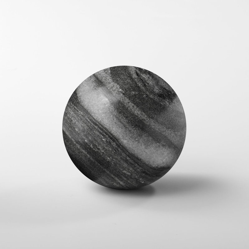 Boule décorative sphère de marbre lisse (gris naturel), Gris