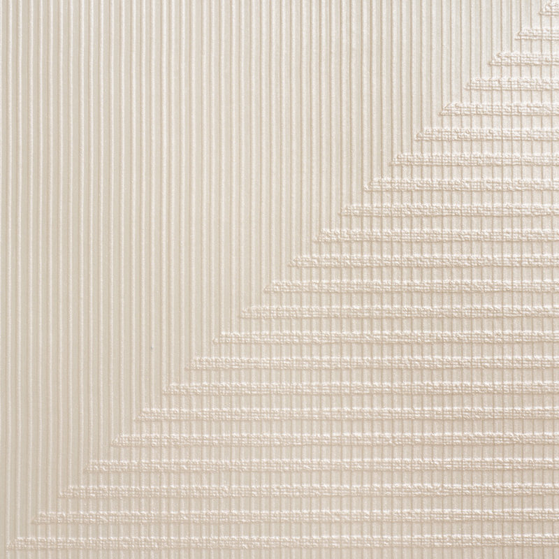 Hand Combed Triangles Wallpaper, Ivory