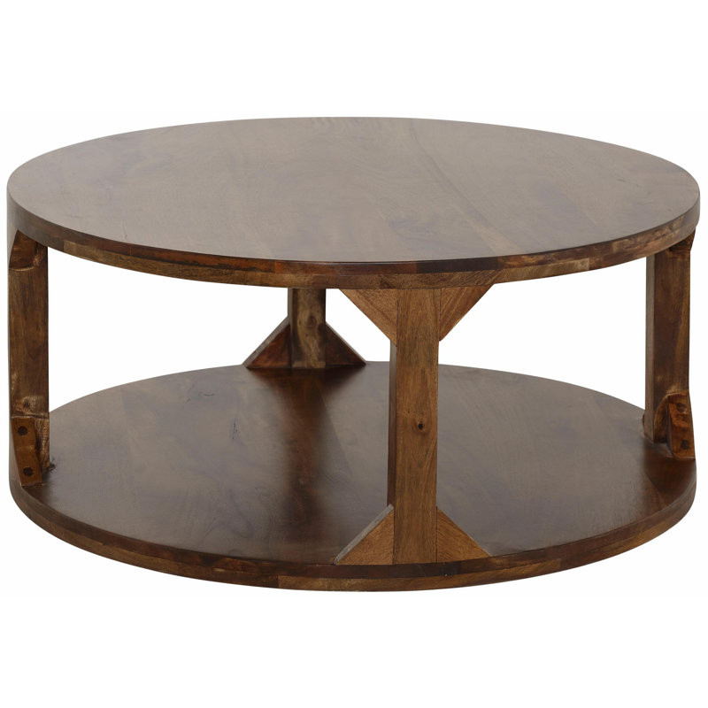 Misha Solid Wood Coffee Table with Storage, 40cm H x 60cm W x 60cm D