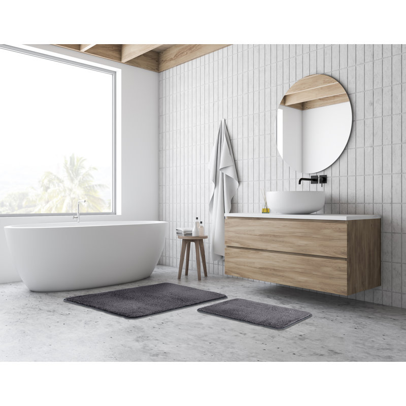 Dailen Non-Slip Bath Rug, Gray