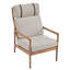 Fauteuil d'appoint Mid-Century moderne avec structure en bois massif, dossier haut, coussins rembourrés gris, design ergonomique pour le salon, la chambre à coucher, le coin lecture - salon élégant, confortable et polyvalent-663039624