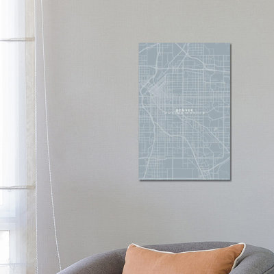 Denver City Map - Wrapped Canvas Print