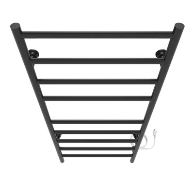 18" x 40" Kontour Linear Steel Wall Mounted Electric Towel Warmer - Matte Black, Plug-In 