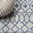 Raif Tribal Bohemian Ivory/Blue Indoor/Outdoor Rug-1081190551