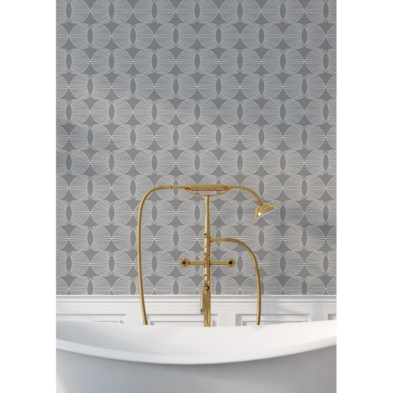 Lomé Paume 10' L x 24" W Wallpaper Roll, Charcoal, Paper, Non-pasted