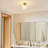 Burstyn 1-Light Modern Ribbed Glass & Metal Flush Mount Ceiling Light