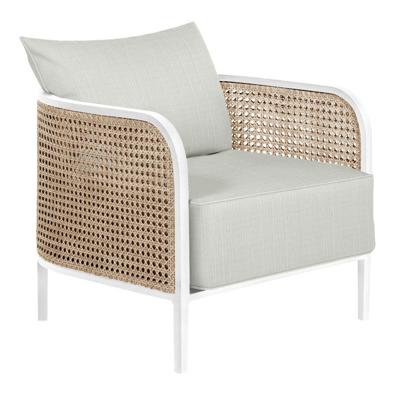 Havana Lounge Chair - Chalk/Natural Cane, Chalk Natural Cane, Perigold Piccadilly Stripe Patina, Welt Dream fill