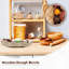 16 pouces bol à pâte ondulée à bord vif de grande taille en bois rustique pour décoration de maison de campagne (couleur claire)