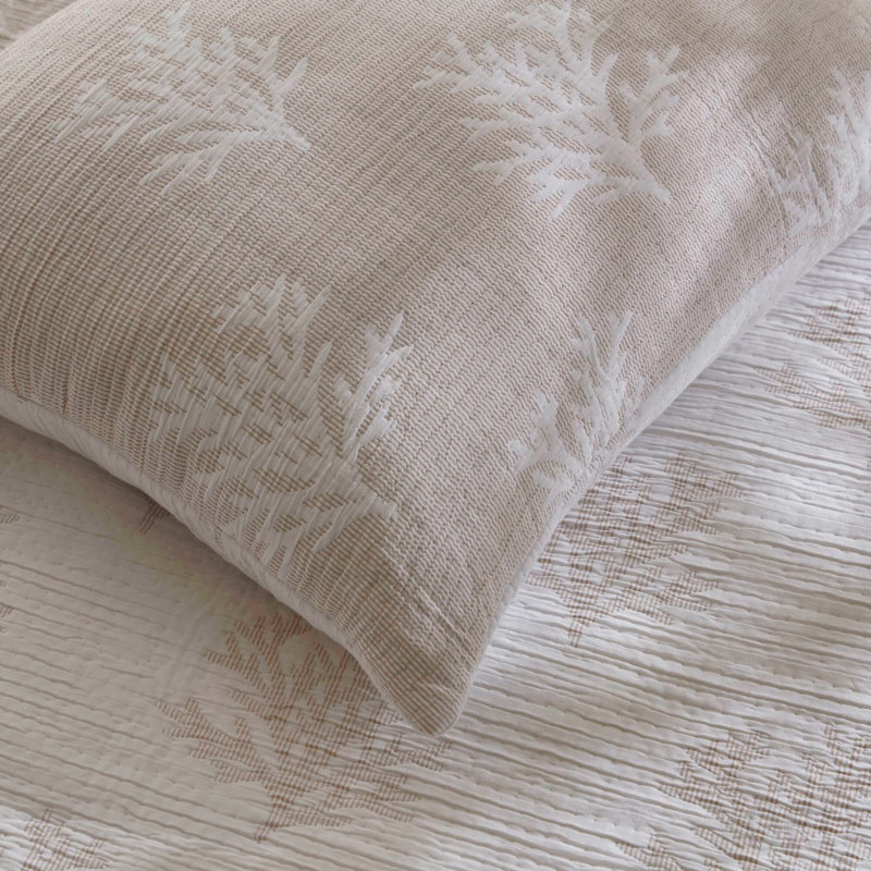 3-Piece Full/Queen Quilt Mini Set,Tan/Gray