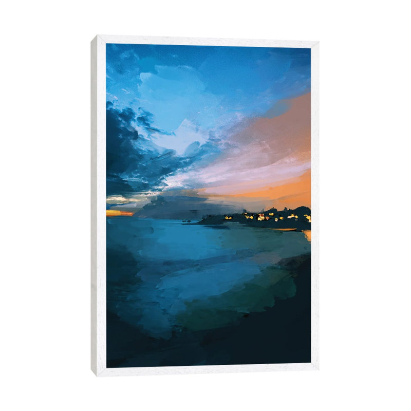 Laguna Sunset by Morgan Harper Nichols - Print on Canvas, 66.04cm H x 45.72cm W x 3.81cm D, White Floater Framed