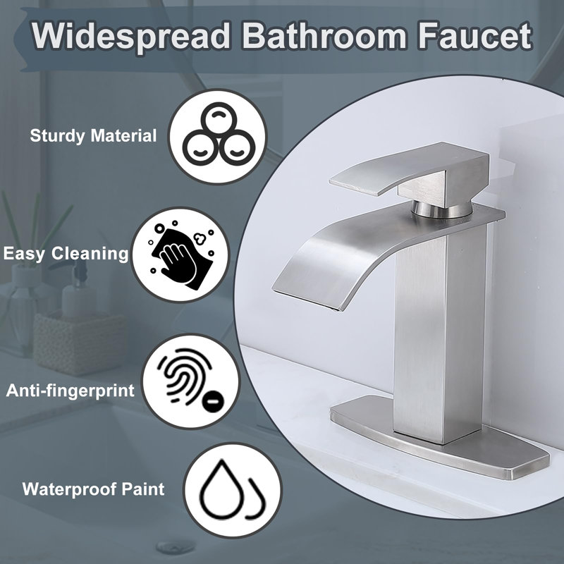 Single-Hole Single-handle Bathroom Faucet with Drain Assembly, Brushed Nickel