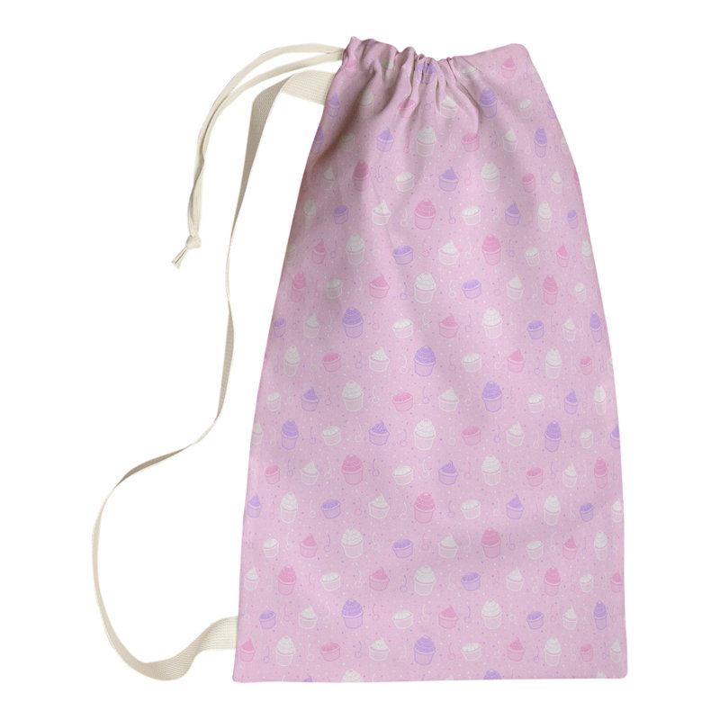 Sac à linge pastel petits gâteaux, Grand (H 76,5 po x l 29,5 po x P 1,5 po), Rose / Mauve