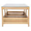 Table basse rectangulaire à 2 niveaux avec plateau en verre Latitude Rattan Cane