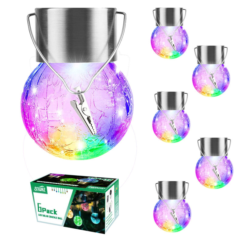 Stidams Outdoor 6 - Bulb 1'' Solar Powered LED String Light