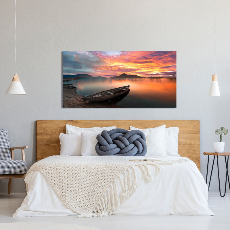 Sunset On A Lake, Scotland by Pangea - Wrapped Canvas Print, 50cm H x 100cm W x 4cm D