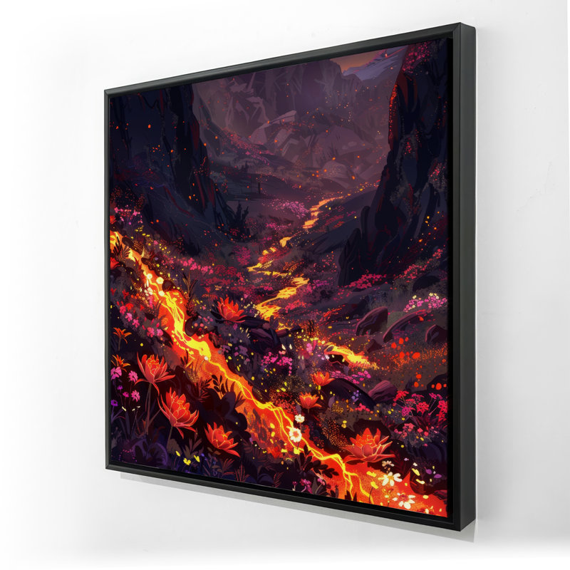 Bloom and eruption - 24"x24" Framed canvas