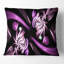 Purple on Black 3D Surreal Art - Floral Printed Pillow-30718741-30718745