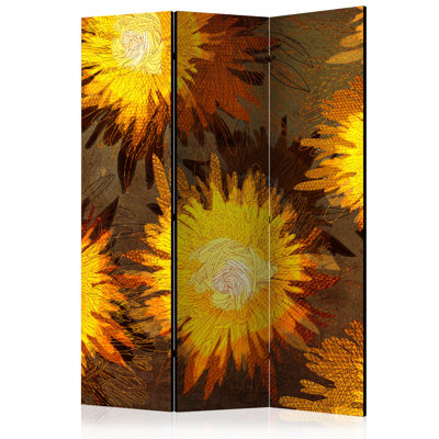 Guiles 135cm W x 172cm H 3 - Panel Solid Wood Folding Room Divider
