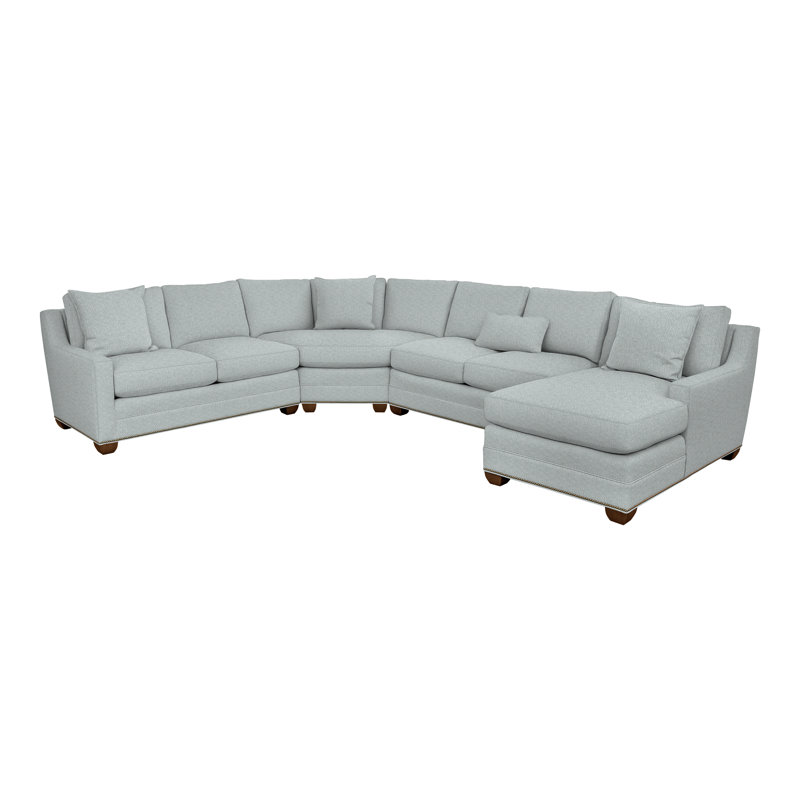 Fairgrove Upholstered Curved Sectional Symmetrical, Nomad Slate Crypton® Chenille, Dove Gray, Yes