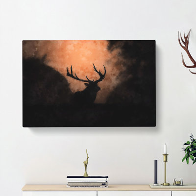 Stag in the Sunset - Wrapped Canvas