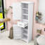 Armoire de rangement moderne en bois aggloméré avec tablettes réglables et finition résistante à l'eau