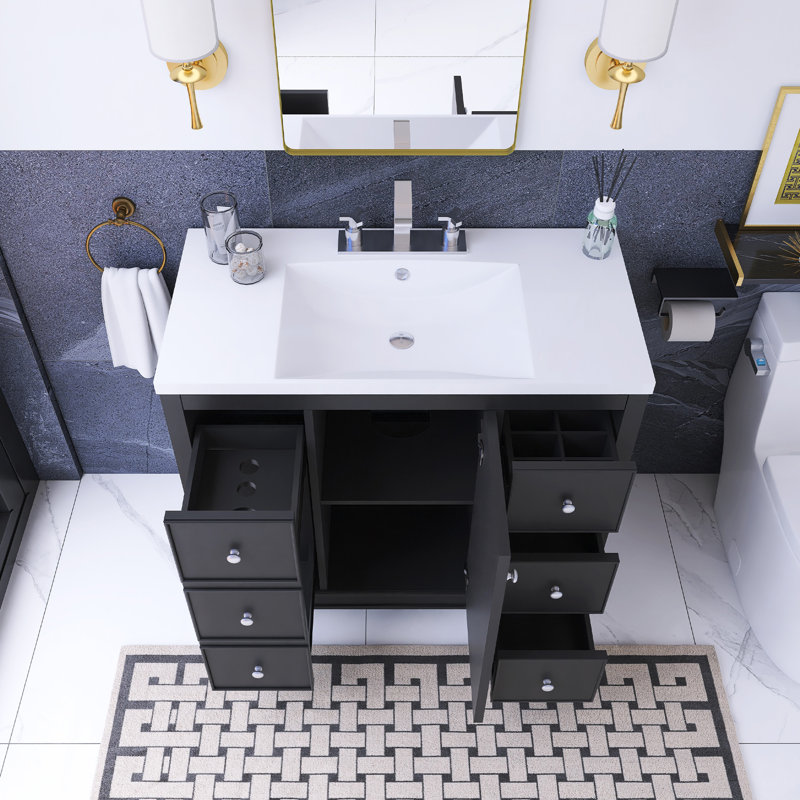 Meuble-lavabo noir 36 po