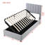 Lit plateforme tapissier simple avec système de rangement hydraulique