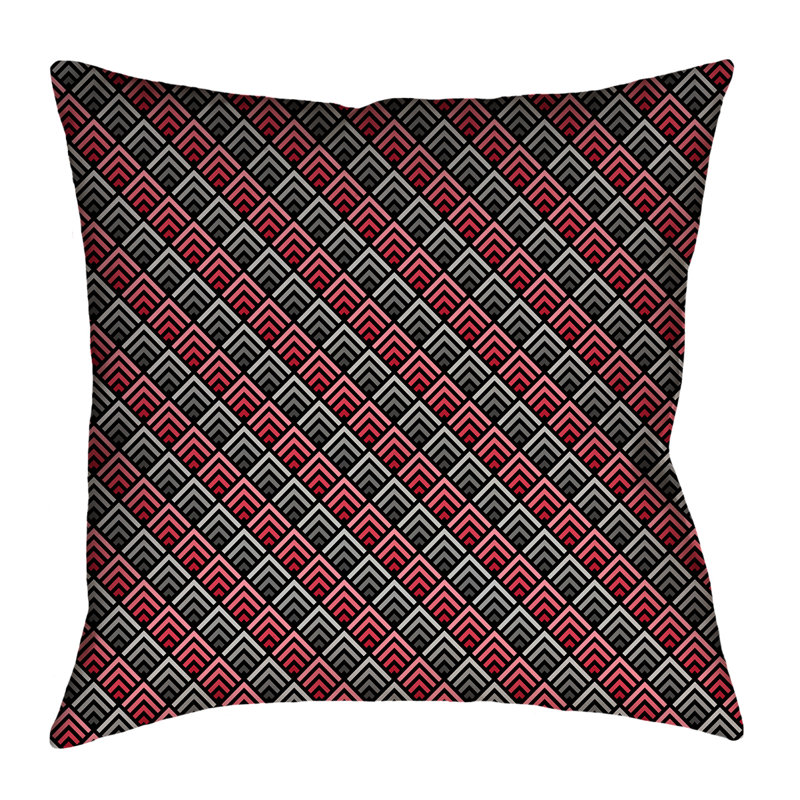 Coussin Katelyn Elizabeth, 14 po x 14 po, Rouge, Polyester sergé