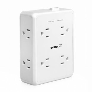 Multi Plug Outlet Extender Surge Protector Adapter, 8 Outlet with 4 USB Ports (2 USB C) 1350J Power Strip Wall Charger Spaced for Travel,Home, Office, Dorm Room, White