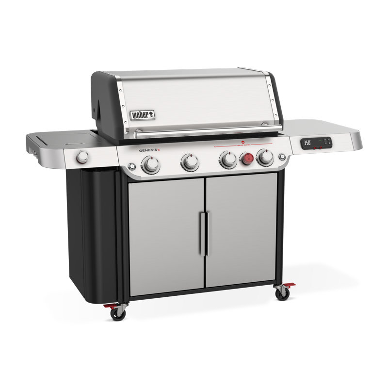 Weber Genesis Prem 435 Gas Grill, 4 Burner, Black, Liquid Propane