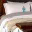 Housse de couette réversible en microfibre blanche / bleue 3 pièces-88486632