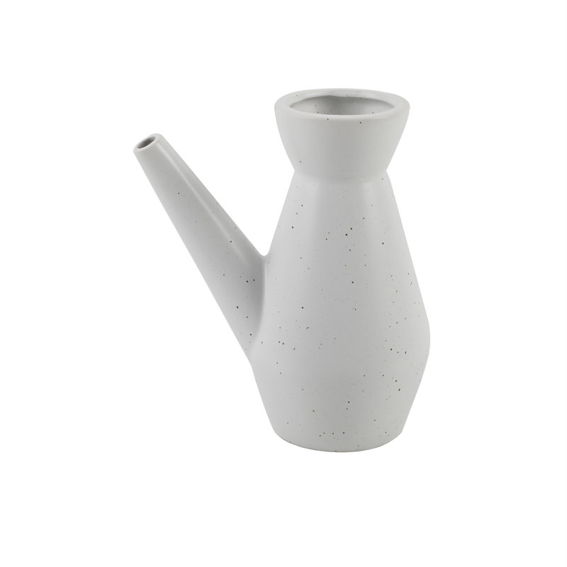 Vase de table en céramique blanc 6 po