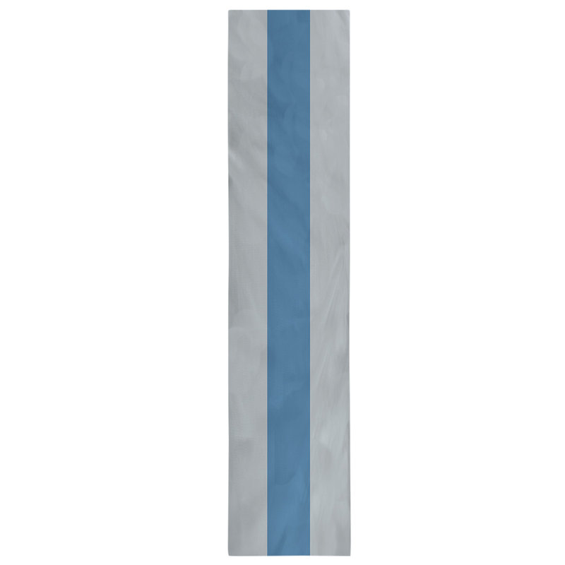 Chemin de table Boston, 72 po x 16 po, Mélange de coton, San Jose,Silver/Blue/Silver