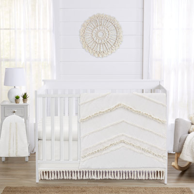 Boho Fringe 4 Piece Crib Bedding Set
