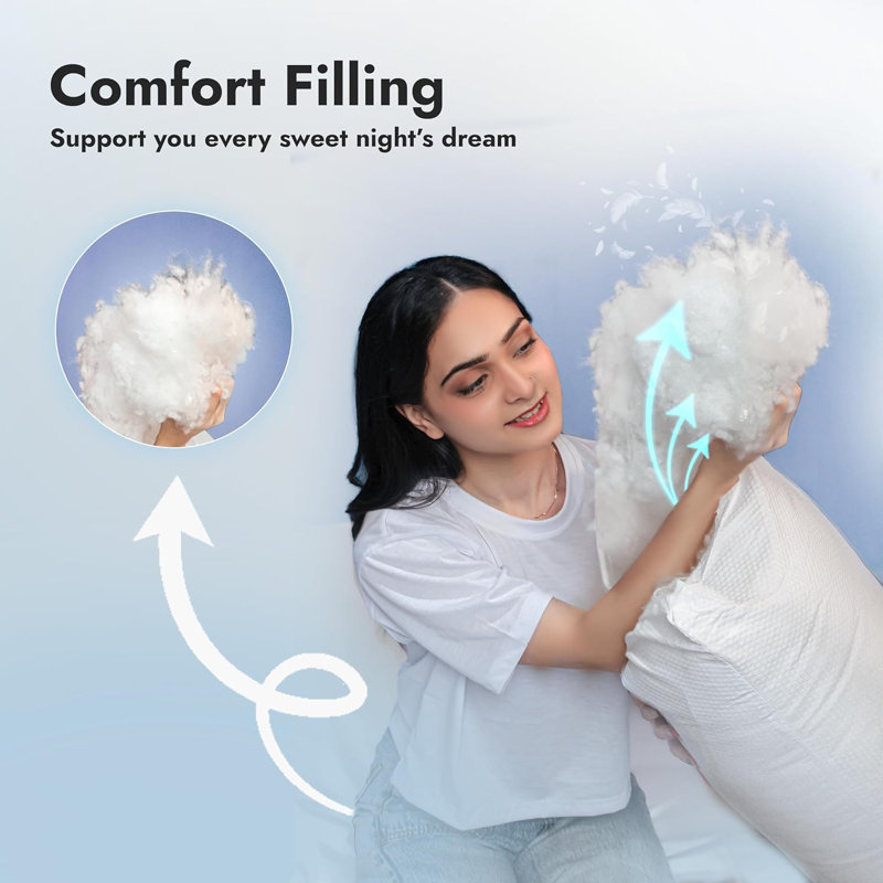 6-Pack Breathable Hotel Quality Pillows for Neck, Back & Shoulder Pain Relief, Anti-Dust Mite