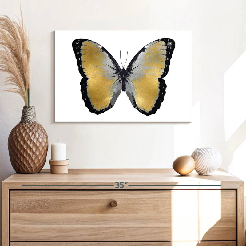 Butterfly In Metallic I, 16" H x 24" W