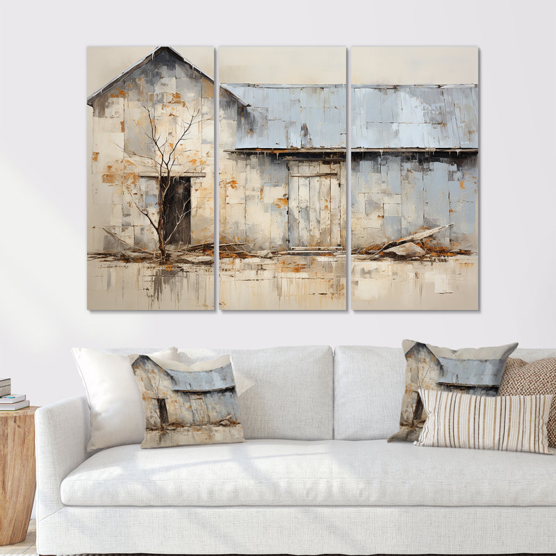 Ensemble de décoration murale grange minimaliste, H 40 po x l 60 po x P 1 po