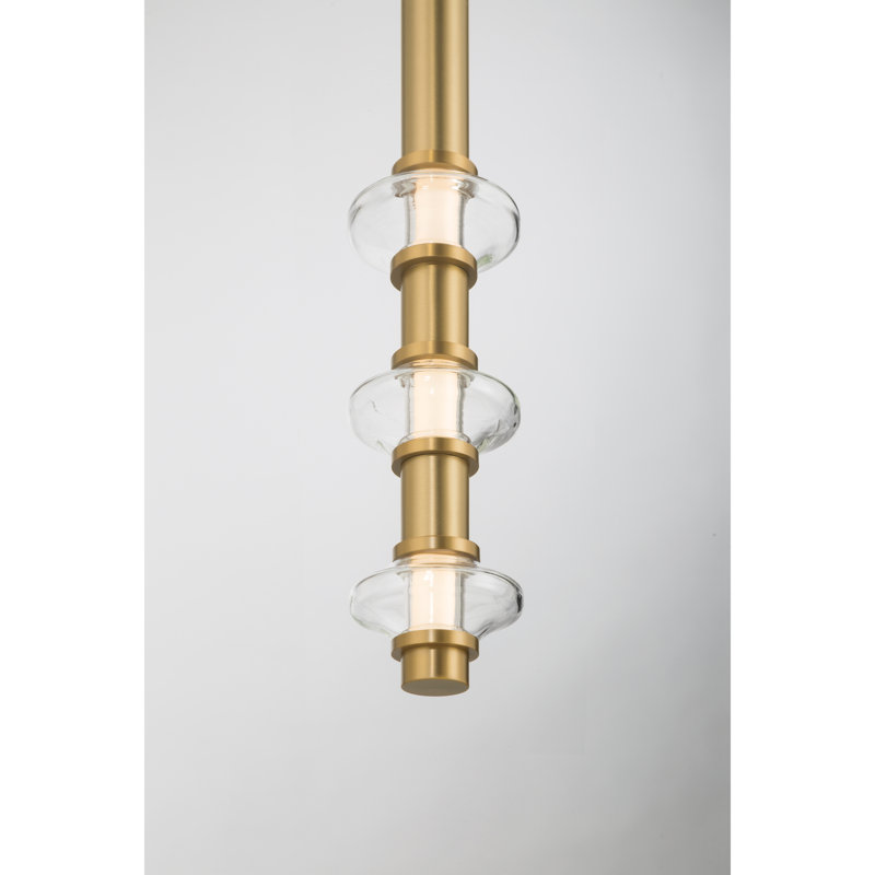 Mini-luminaire suspendu DEL 2,5 po Pearl, Laiton