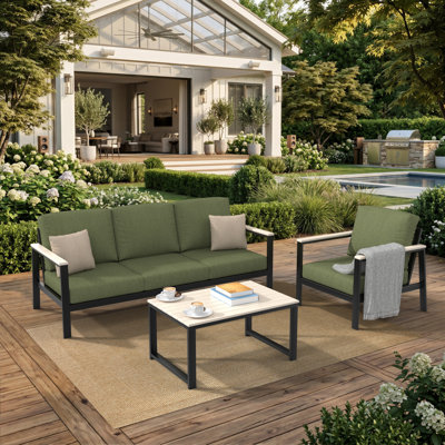 Ensemble de conversation 3 pièces avec coussins Sunbrella® Ulrica