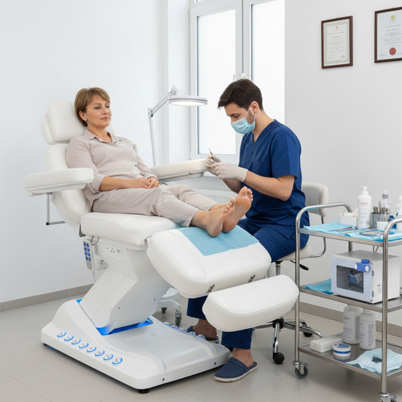 Table de massage électrique à 4 moteurs, hauteur et dossier réglables, station de charge intégrée et lumière DEL, pour le spa, le visage et le salon